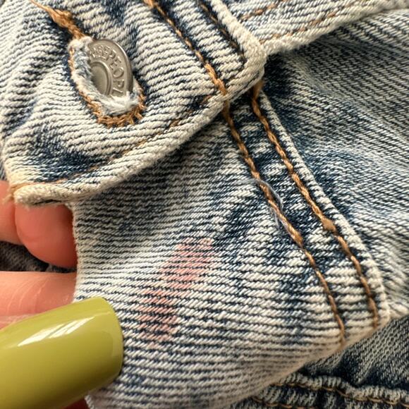 Free People Jean Jacket Womens XS Blue Light Acid Wash Trucker Grunge - Picture 6 of 11